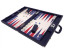 Backgammon Set XL Wycliffe Brothers Masters Blue Linen-leather Case Cream Field