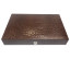 Backgammon-set Deluxe L Äkta läder i brunt