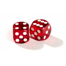 Official Precision Dice for Backgammon 13 mm Red