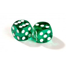 Official Precision Dice for Backgammon 13 mm Green