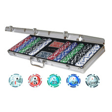 Poker complete set in aluminium Professional