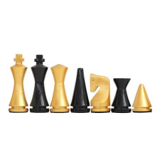 Modern Chess Pieces Glossy Golden KH 75 mm