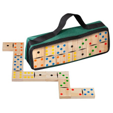 Dominos Double 6 Wooden in Carrying Bag